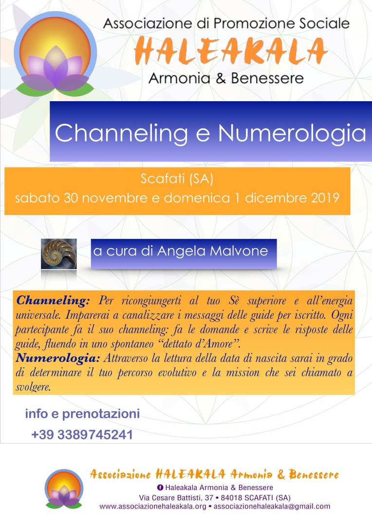 locandina channeling e numerologia 2019